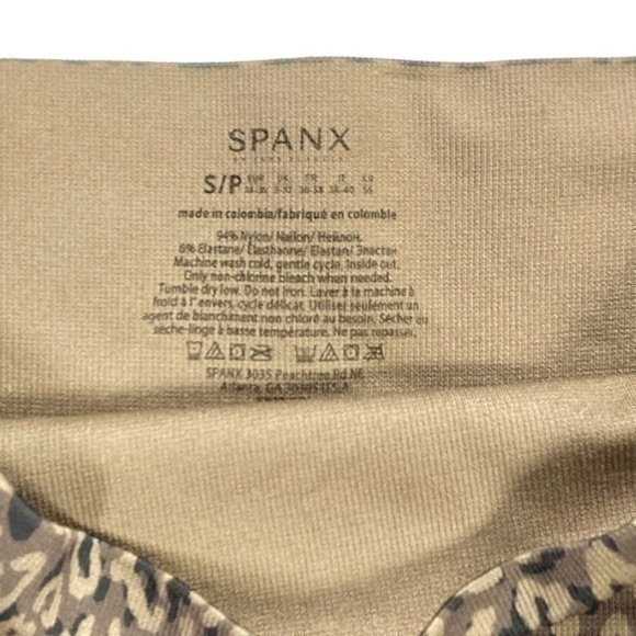 SPANX Leggings Womens Sz Small Tan Black Leopard Look At Me Now Seamless Pull On - Picture 8 of 8